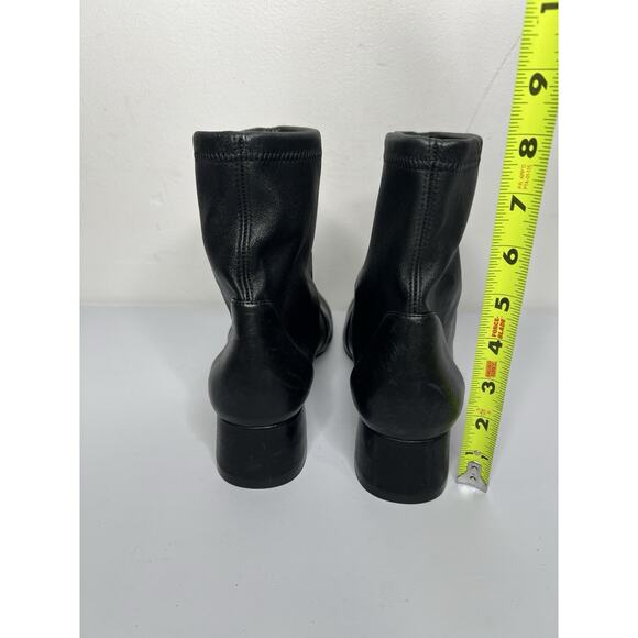 Stuart Weitzman Odetta Ankle Pull On Bootie Black Leather Size 10 - Picture 7 of 10